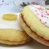 Vegan Swiss cakes with icing and decoration