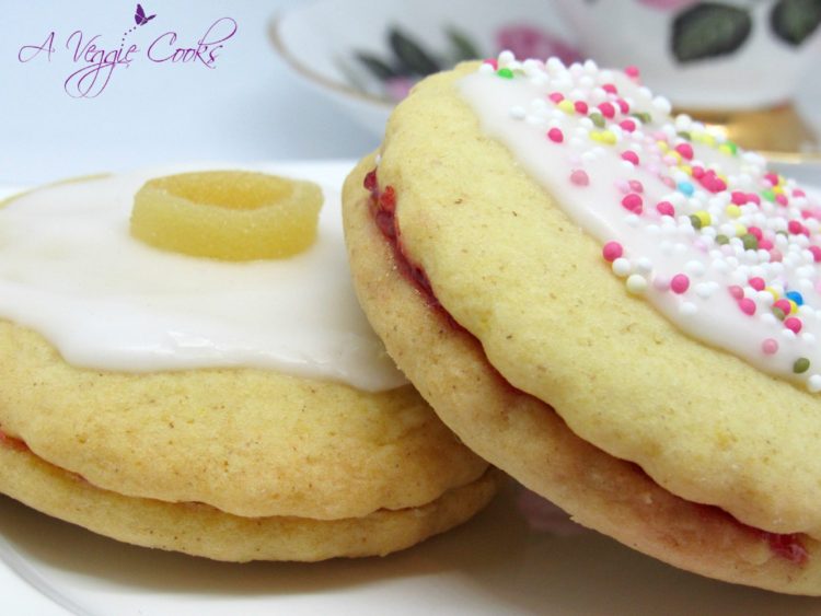 Vegan Swiss cakes with icing and decoration