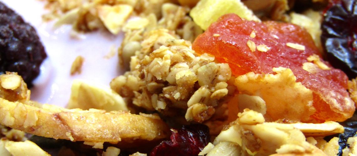 Healthy Granola with fruit and nuts