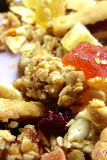 Healthy Granola with fruit and nuts