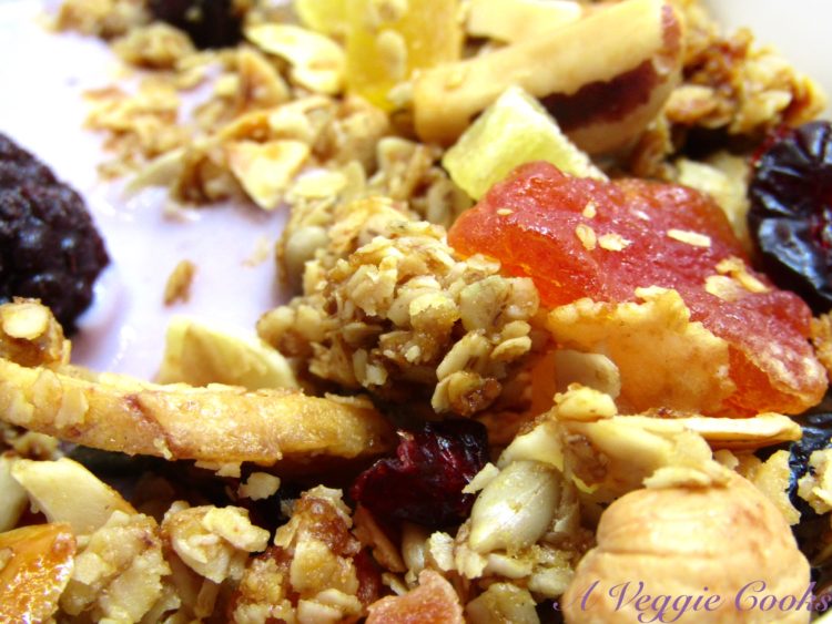 Healthy Granola with fruit and nuts