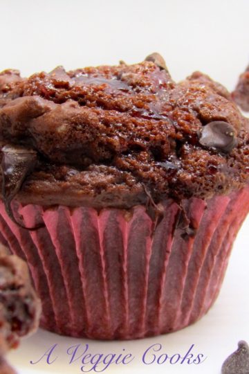 Vegan chocolate raspberry muffins