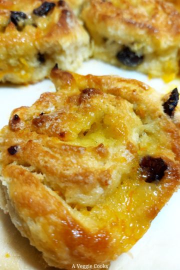 Vegan cranberry scones with orange butter