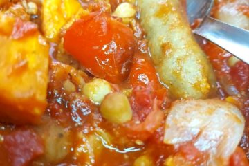 Vegan sausage and Chickpea Casserole