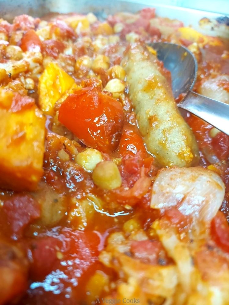 Vegan sausage and Chickpea Casserole