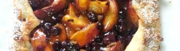 Necterine blueberry galette pastry with blueberries and nectarines