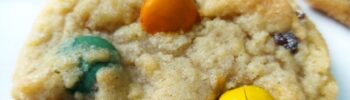 Vegan cookies with colourful chocolate drops